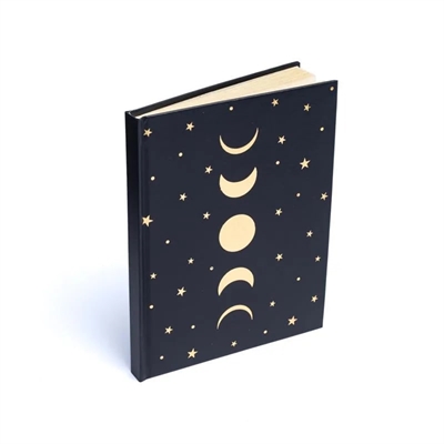 Notesbog - månefaser & stjerner - sort