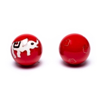 Meditations kugler Elefanter i rød og hvid  Ø3,5 cm i flot æske (assorteret farver)