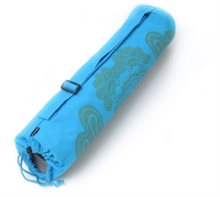 Yoga taske i blå bomuld med mønster - 65 cm 
