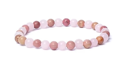 Phoenix armbånd rosakvarts/thulit elastik i AA-kvalitet