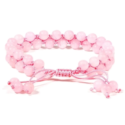 Armbånd rose quartz dobbelt række - 1 stk.