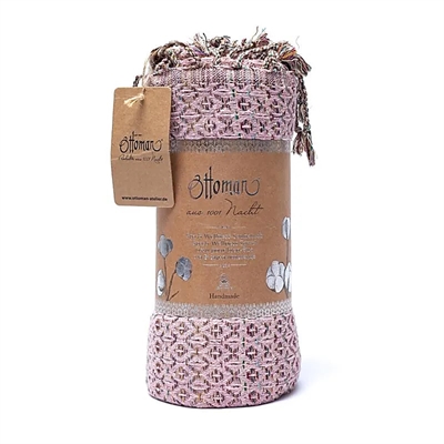 Ottoman hammam håndklæde - gammelrosa 