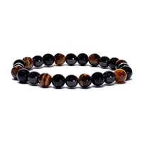 Armbånd hæmatit/obsidian/tigerøje elastik - 1 stk.