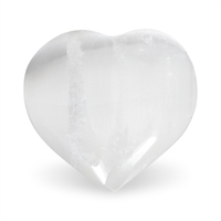 Hvid selenit hjerte - ca. 6 x 6 cm