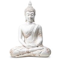 Buddha statue i hvid - 20 X 11 X 27.5 cm