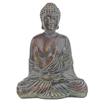 Buddha siddende 16x10x20 - Kobberfarvet antikt look