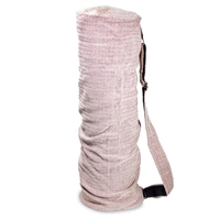 Yoga taske i bomuld 65 x19 cm med lyslås og rem - brun