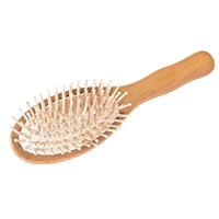 Natur hårbørste af træ med træknopper - 23 cm - Fra Croll & Denecke