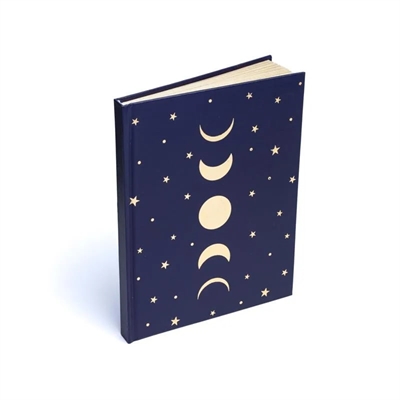 Notesbog - månefaser & stjerner - mørkeblå