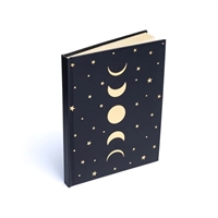 Notesbog - månefaser & stjerner - sort