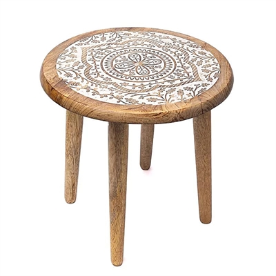 Sidebord med mandala-print i mangotræ