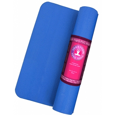 Yogi & Yogini yogamåtte på 61 cm x 183 cm og 5 mm tyk i blå