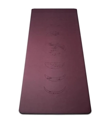 Yogamåtte i aubergine farvet på 195 cm x 61 cm x 0,3 mm 