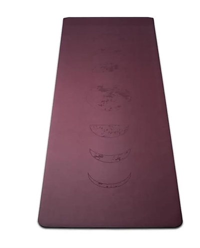 Yogamåtte i aubergine farvet på 195 cm x 61 cm x 0,3 mm 