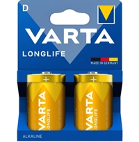 Alkaline D batterier  pakke med 2 stk. - Varta Longlife