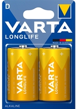 Alkaline D batterier  pakke med 2 stk. - Varta Longlife