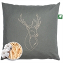 Fyrrepude grøn med motiv af hjortehoved i guld - 30 x 30 cm