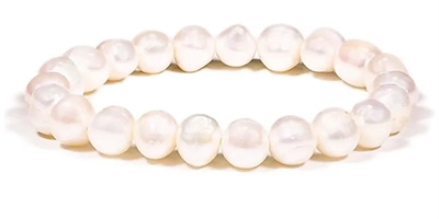 Phoenix armbånd  hvide kartoffelperler