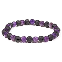 Armbånd med lavasten & ametyst