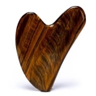 Ansigtsmassage Gua sha Heart Tiger eye - 8 cm