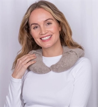 Croissant nakkepude i frotté 32 x 37cm - Varmepude til mikroovn