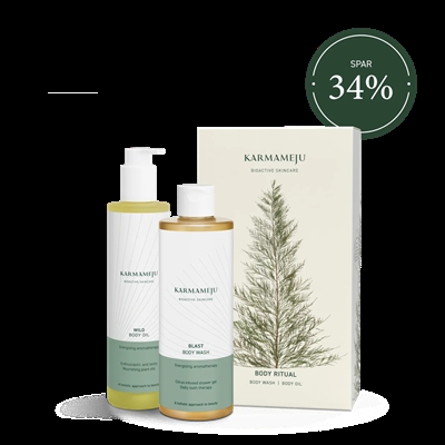 Gaveæske Body Ritual Energizing med plejeprodukter til kroppen fra Karmameju