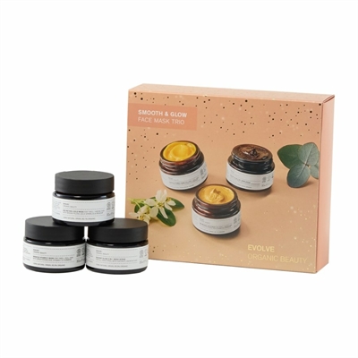 Evolve Smooth & Glow gaveæske - 3 lækre masker (Begrænset antal)