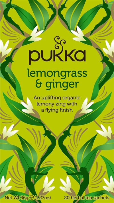 Pukka lemongrass og ginger te - 20 økologiske te breve