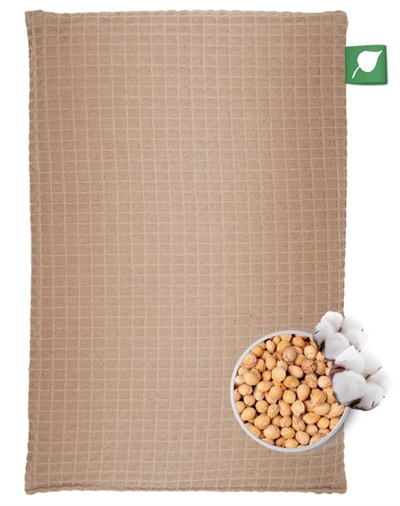 Varmepude med kirsebærsten Vaffel mønster 20 x 30 Varmepude til mikroovn - Beige