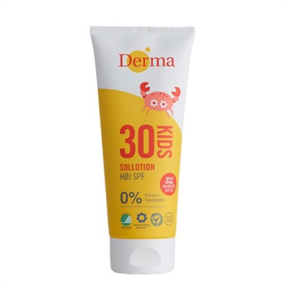 Solcreme til børn uden parfume med solfaktor 30 fra Derma