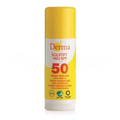 Solstift solfaktor 50 uden parfume fra Derma