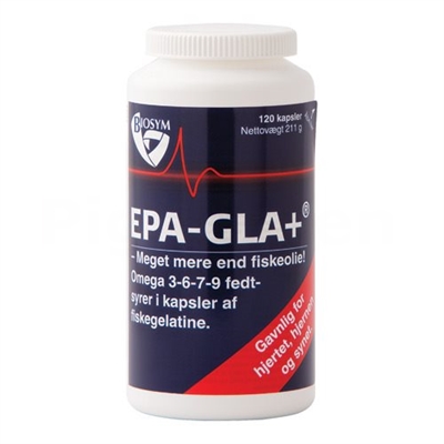 EPA-GLA+ omega 3-6-7-9 fedtsyrer - 120 kapsler fiskeolie