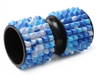 Foamroller / massage rulle mini i blå camouflage på 16 X 9 cm 