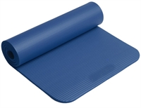 Fitness og yogamåtte blå på 180 cm x 60 cm x 10 mm tyk - ekstra stærk og stødabsorberende