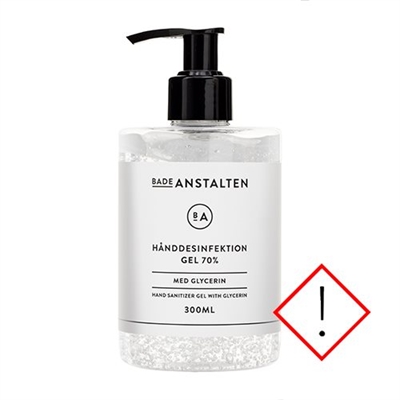 Badeanstalten hånddesinfektion Gel 70% i flaske med pumpe - 300 ml