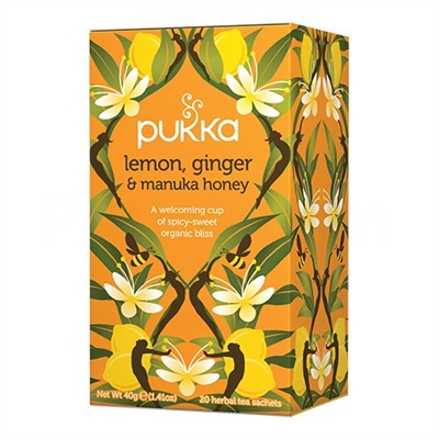 Pukka the lemon, ginger og manuka honey  - 20 økologiske te breve