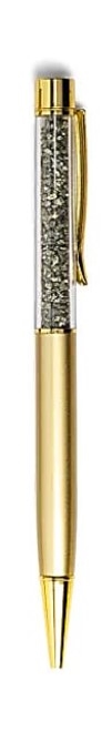 Kuglepen med ædelsten - guld - Pyrit 