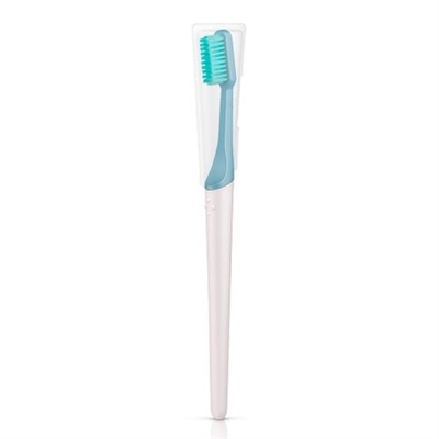 Tandbørste miljøvenlig og med udskiftelig børstehoved - blå